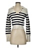 Happily Grey Stripes Ivory Pullover Sweater Size S - photo 1