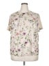Shein Curve Floral Ivory Short Sleeve Blouse Size 18 Plus (3) - photo 1