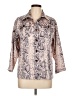 M.use 100% Polyester Animal Print Tan 3/4 Sleeve Blouse Size L - photo 1