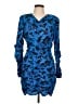 Zara Print Blue Cocktail Dress Size L - photo 1