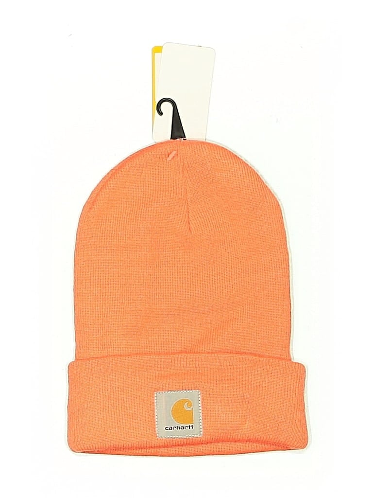 Pre-owned Carhartt Beanie Hat In Orange