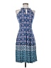 Wisp Print Blue Cocktail Dress Size 2 - photo 1