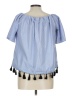 Style Envy Blue Short Sleeve Blouse Size L - photo 2