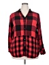 Cato 100% Rayon Plaid Red Long Sleeve Button-Down Shirt Size 18 - 20 - photo 1