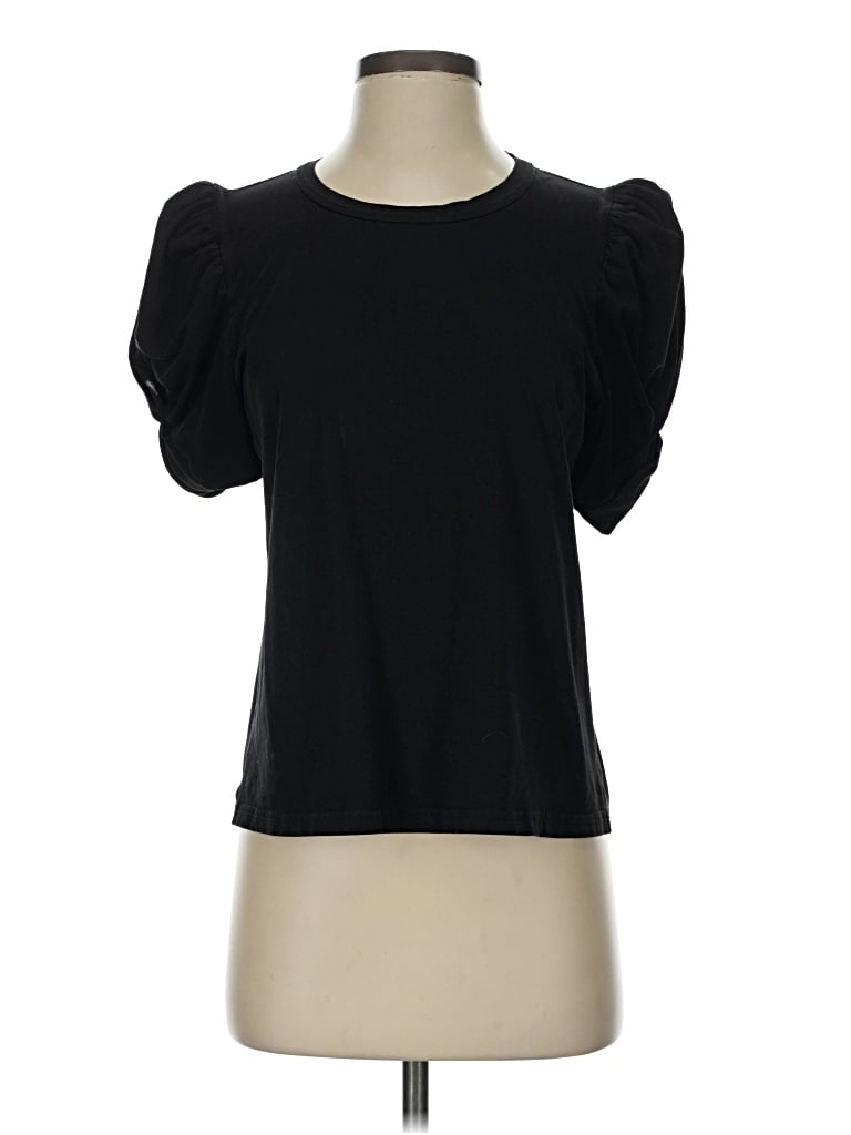 Pre-owned Miou Muse Short Sleeve Top Black Sweetheart Neckline Tops
