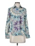 Wardrobe 100% Polyester Paisley Blue Long Sleeve Blouse Size XS - photo 1