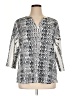 Impulse California Silver 3/4 Sleeve Blouse Size 1X - photo 1