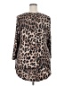 JM Collection Animal Print Brown Long Sleeve Blouse Size XXL - photo 2