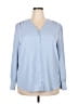 Unbranded 100% Polyester Blue 3/4 Sleeve Blouse Size XXL - photo 1