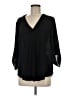 Lush 100% Polyester Black 3/4 Sleeve Blouse Size M - photo 1