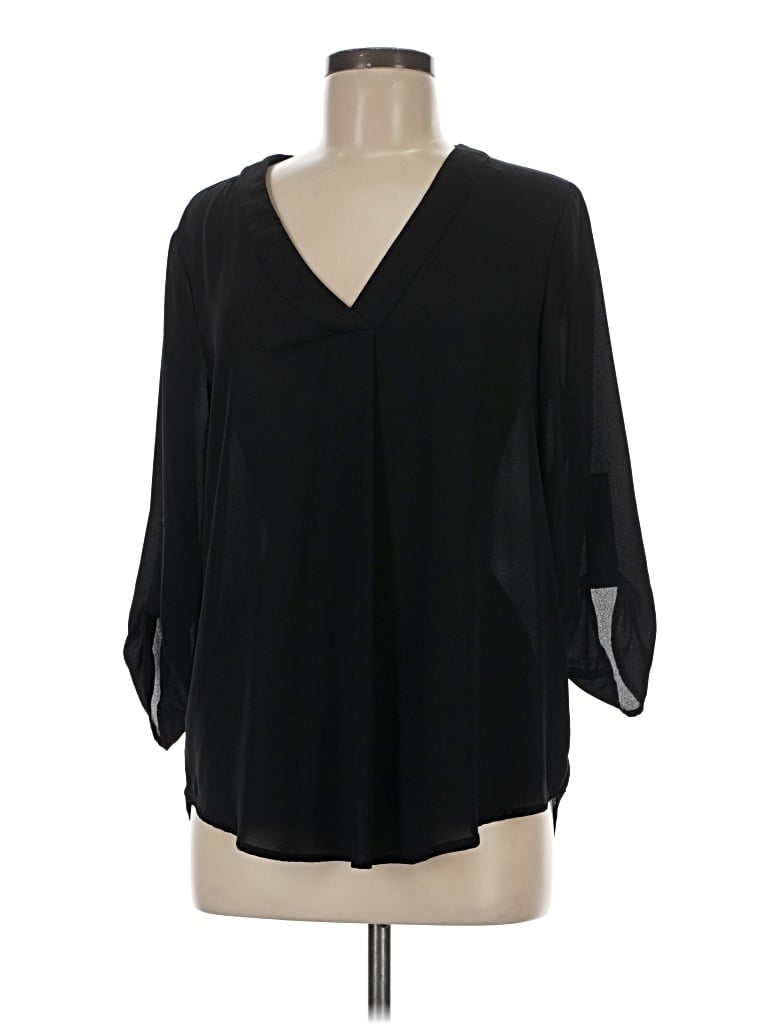 Pre-owned Lush 3/4 Sleeve Blouse In Black