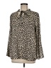 Insight 100% Polyester Animal Print Brown Long Sleeve Blouse Size M - photo 1