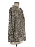 Insight 100% Polyester Animal Print Brown Long Sleeve Blouse Size M - photo 4