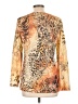 Wonders Animal Print Gold Long Sleeve Blouse Size L - photo 2