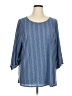 W5 Blue 3/4 Sleeve Blouse Size XL (estimated) - photo 1