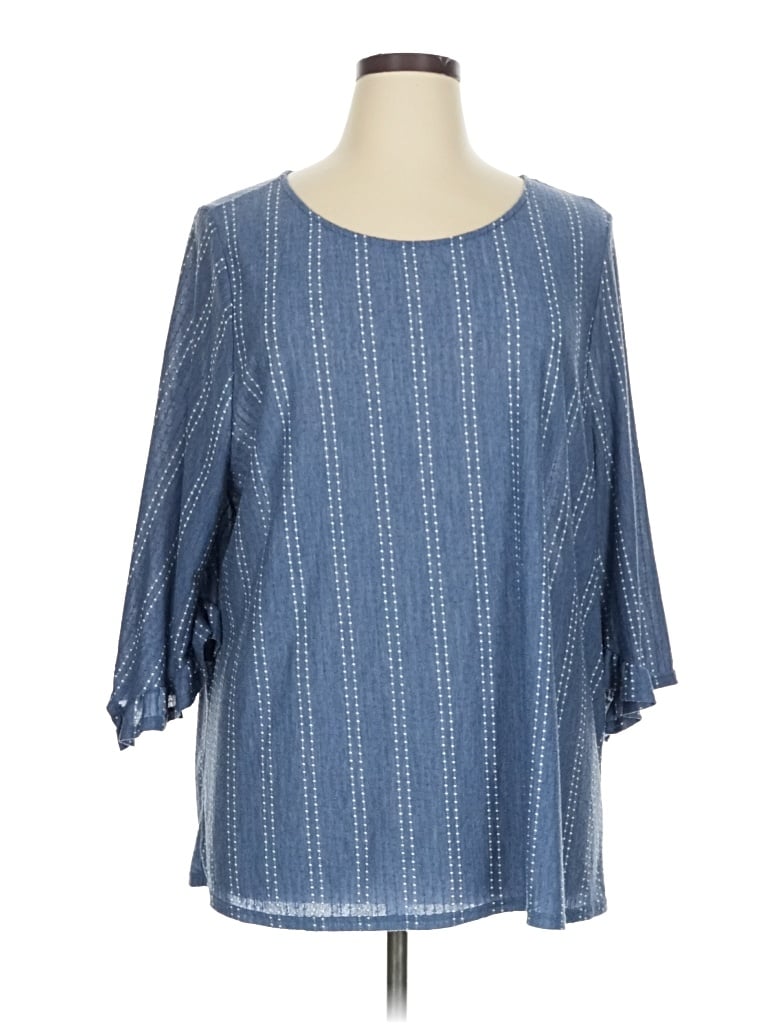 Pre-owned W5 3/4 Sleeve Blouse In Blue