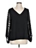 Pink Lily 100% Polyester Black Long Sleeve Blouse Size L - photo 1