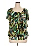 AGB Green Short Sleeve Blouse Size 1X - photo 1