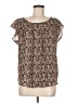 Unbranded 100% Polyester Brown Short Sleeve Blouse Size M - photo 1