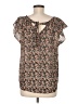 Unbranded 100% Polyester Brown Short Sleeve Blouse Size M - photo 2