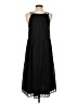 Ann Taylor LOFT 100% Polyester Solid Black Casual Dress Size 2 - photo 2