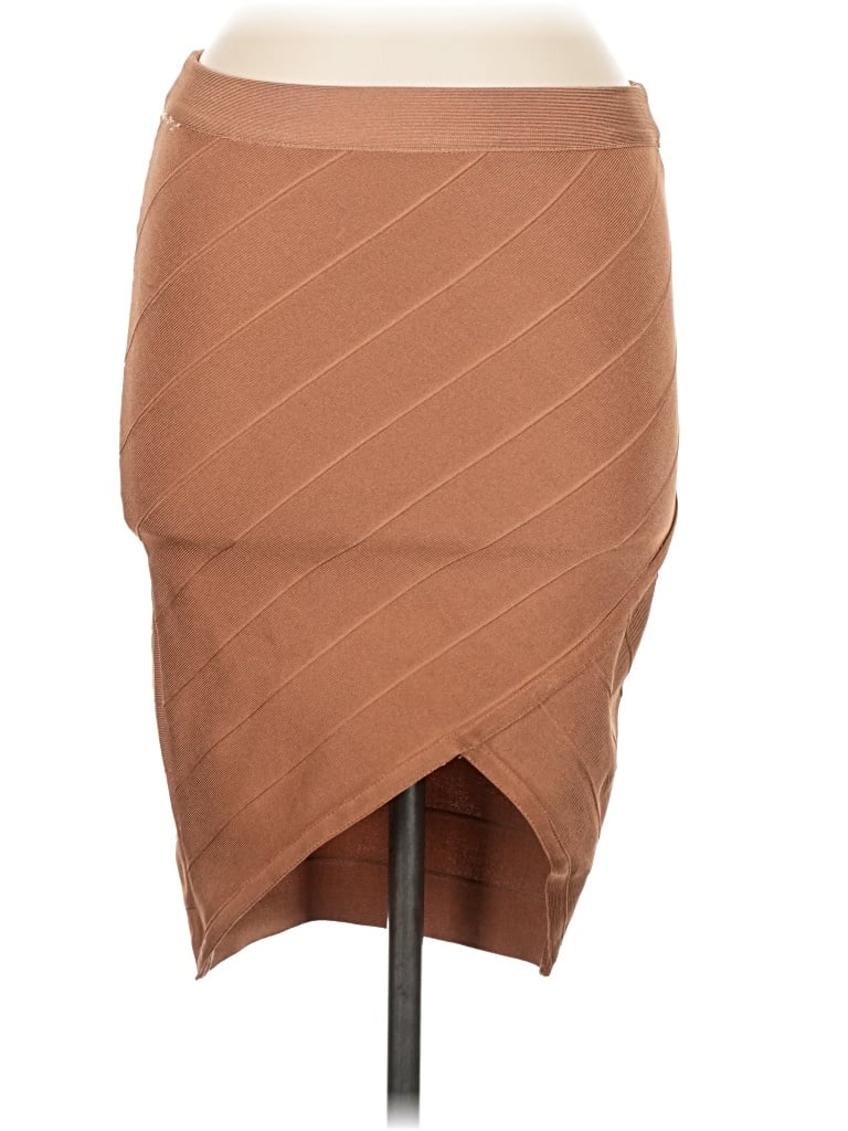 12th Tribe Casual Skirt: Brown Solid Pattern Bottoms - Size Medium