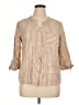 Anne Klein Stripes Tan 3/4 Sleeve Button-Down Shirt Size XL - photo 1