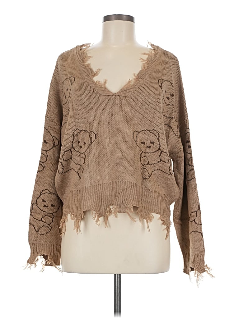 Pre-owned Just Polly Pullover Sweater In Brown