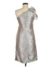Theia Metallic Silver Cocktail Dress Size 8 - photo 2