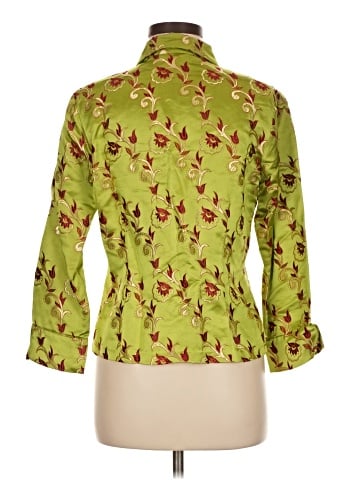 Blue Les Copains 3/4 Sleeve Button-Down Shirt (view 2)