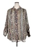 Fred David Animal Print Gray Long Sleeve Blouse Size 3X - photo 1