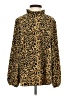 J.Crew 100% Polyester Animal Print Gold Long Sleeve Blouse Size S - photo 1
