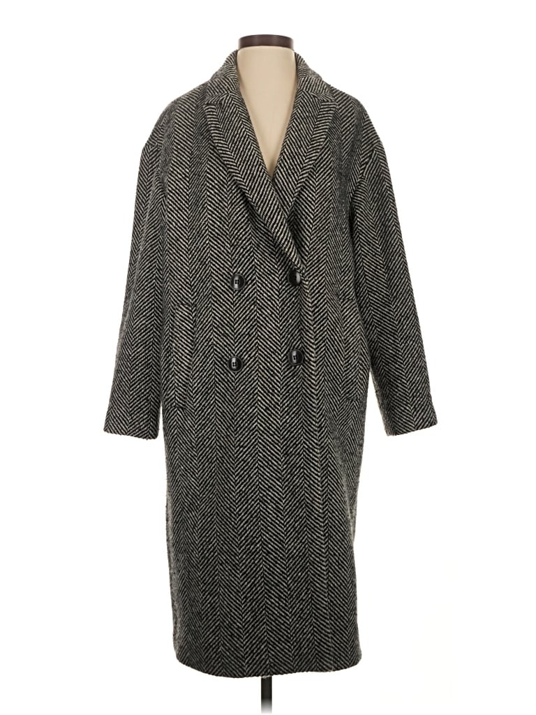 Pre-owned Madewell Wool Coat In Gray