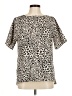 MTS 100% Polyester Animal Print Tan Short Sleeve Blouse Size M - photo 1