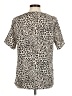 MTS 100% Polyester Animal Print Tan Short Sleeve Blouse Size M - photo 2