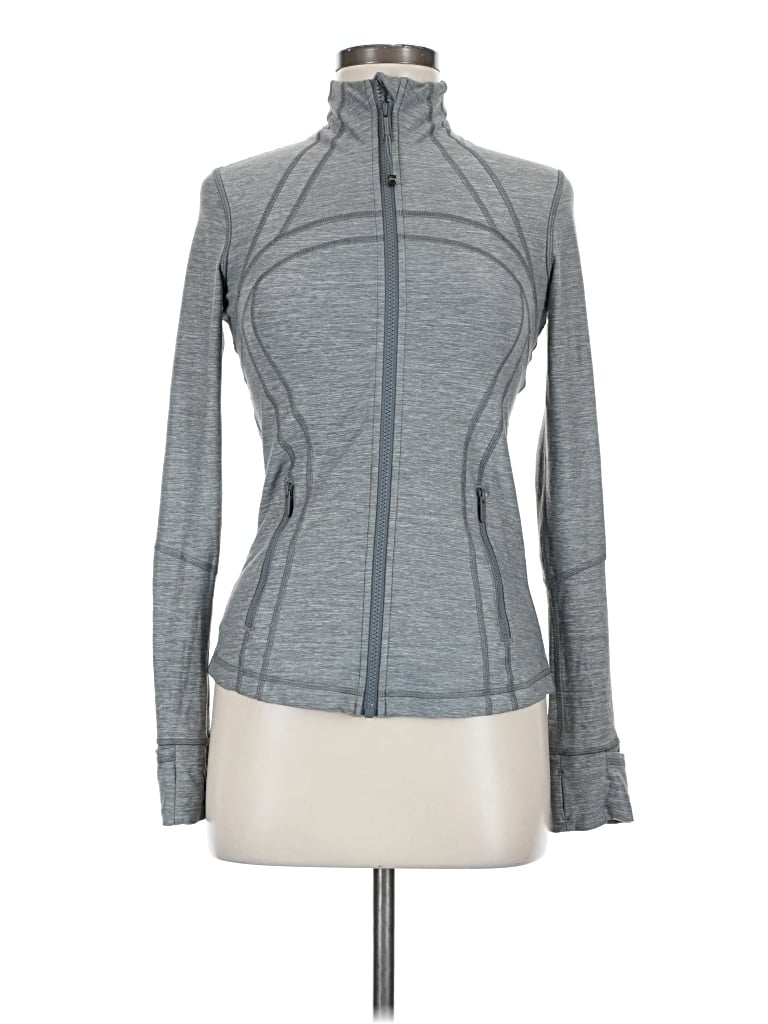 Pre-owned Lululemon Athletica Cardigan Sweater In Gray