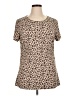 14th & Union Animal Print Tan Short Sleeve T-Shirt Size XL - photo 1