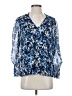 Aqua 100% Polyester Blue 3/4 Sleeve Blouse Size S - photo 1