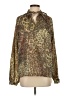 Assorted Brands 100% Polyester Paisley Green Long Sleeve Blouse Size S - photo 1
