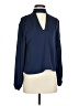 Intermix Blue Long Sleeve Silk Top Size 0 - photo 1