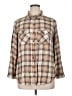 Terra & Sky 100% Viscose Plaid Tan 3/4 Sleeve Button-Down Shirt Size 0X - photo 1