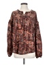 Cotton Bleu 100% Polyester Brown Long Sleeve Blouse Size S - photo 1