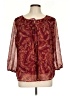 St. John's Bay 100% Polyester Burgundy 3/4 Sleeve Blouse Size L - photo 1