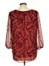 St. John's Bay 100% Polyester Burgundy 3/4 Sleeve Blouse Size L - photo 2