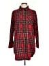 Top It Off Plaid Red Long Sleeve Blouse Size L - photo 1