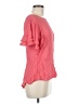 Ann Taylor 100% Rayon Pink Short Sleeve Blouse Size M - photo 4