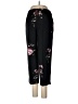 Larry Levine 100% Polyester Floral Black Casual Pants Size 6 (petite) - photo 1