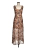 Louna Animal Print Brown Cocktail Dress Size M - photo 1