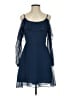 Cupcakes & Cashmere 100% Polyester Solid Blue Cocktail Dress Size 0 - photo 1