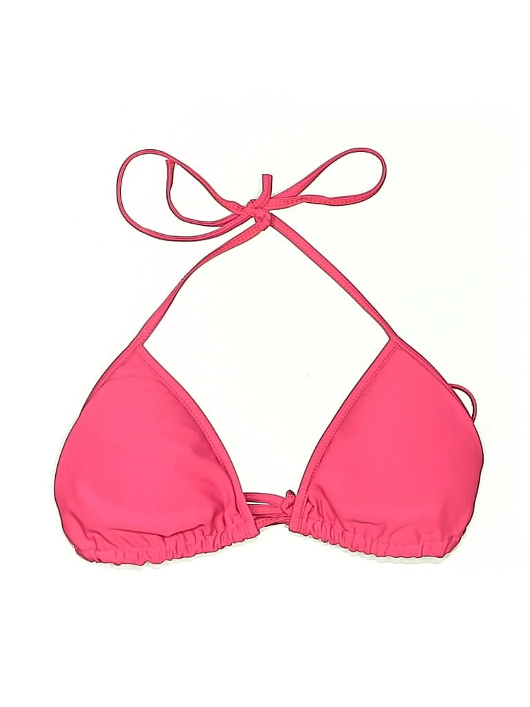 Pre-owned Zeraca Swimsuit Top Pink Solid Pattern Swimwear